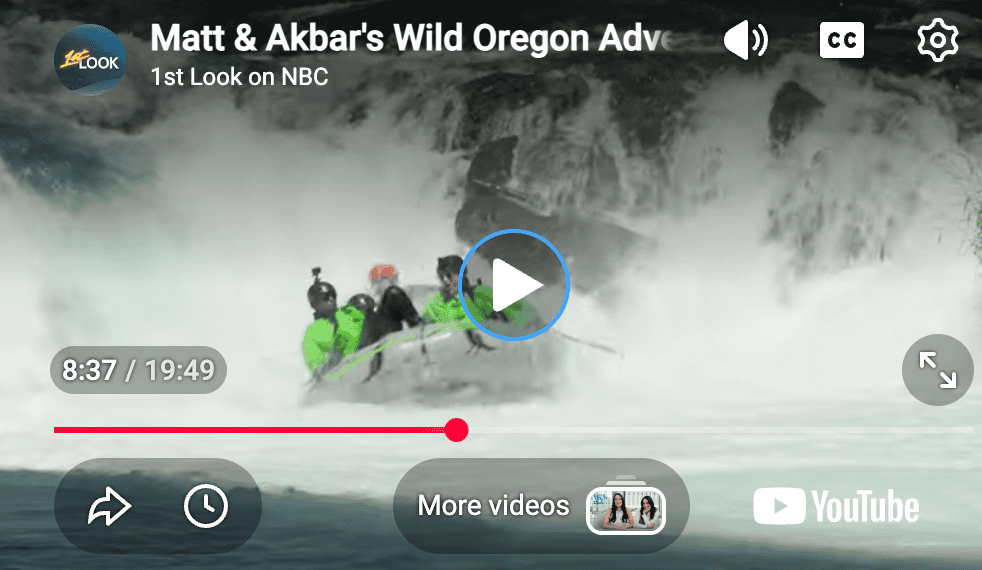 NBC the first look on White Salmon Rafting Trip